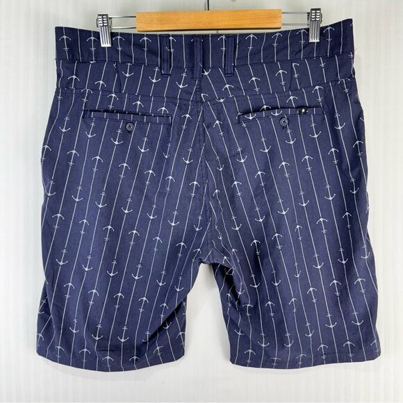 Trunks Multi-Functional Shorts Navy Blue Anchor Print Men’s Size 34 Surf & Swim - Picture 2 of 5